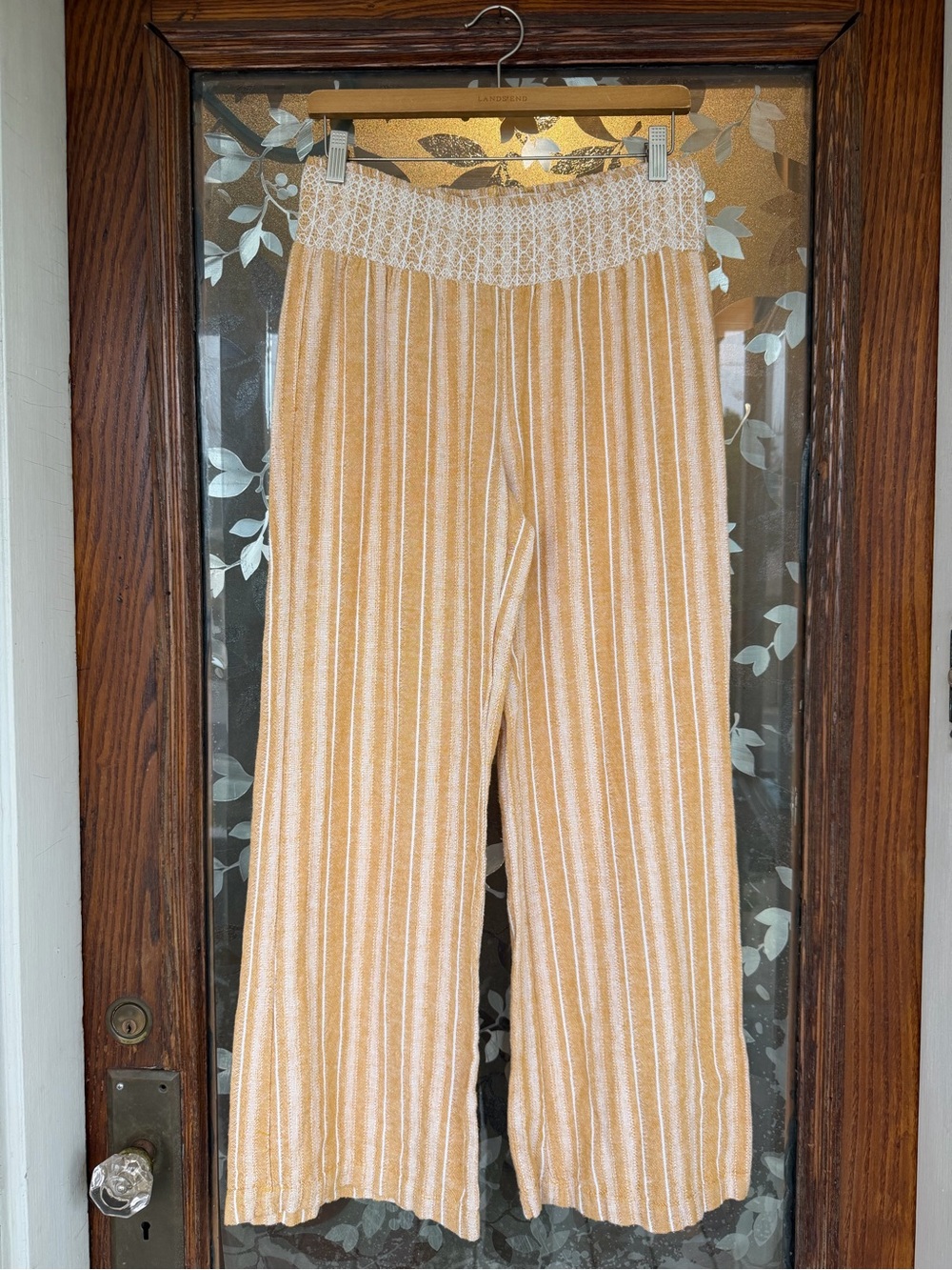 Indigo Rein Women's Linen Blend Boho Chic Coastal Grandmother Pants Medium EUC